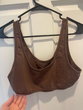 100 % organic cotton MATE the Label Brown Scoop Bralette